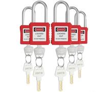 HpLive Set di 5 lucchetti di sicurezza con funzione Tagout, alloggiamento in nylon PA, resistente alla corrosione, resistente ai raggi UV e alle temperature, diverse chiavi, per
