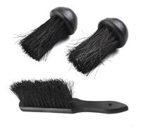 HpLive Set di spazzole per la pulizia del camino, con 2 testine di ricambio rotonde e 1 spazzola rettangolare per stufa, setole di cocco 28,5 cm