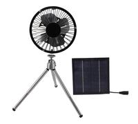 HpLive Set di ventilatore solare USB con supporto regolabile, pannello solare da 10 W, ventola ecologica per viaggi, picnic
