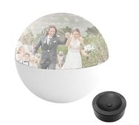 HpLive Sfera video WiFi personalizzata 7 cm in cristallo con illuminazione a LED per anniversari, compleanni e matrimoni (bianco)