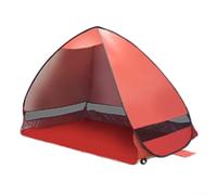 HpLive Tenda da spiaggia automontante, tenda da campeggio con borsa per il trasporto, rivestimento in argento, protezione UV per parco spiaggia (rosso)