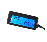 HpLive Termometro esterno per auto, 12 V, termometro per auto, display digitale LCD, misuratore di temperatura interno ed esterno, con sensore di cavo da 0,5 m (blu)