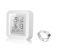 HpLive Termometro WiFi igrometro interno per Tuya Smart WiFi termometro igrometro interno sensore di temperatura digitale per temperatura ambiente, cantina, cameretta dei bambini, 64 x 64 x 18 cm
