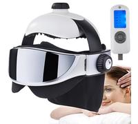 HpLNDas Electric Head Massager Helmet, 2-in-1 Head And Eye Vibration Massage with Heat, Kneading, Air Compression, Relax Brain Acupuncture Points Stress Release Easy-Brain for Head