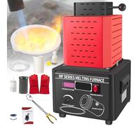 HpLNDas Electric Oven for Gold 5000W, Digital Metal Melting Machine 1600°C/2912℉,with 1/2/3KG Graphite Crucible, Melting Time 3-5 Minutes, Melting Oven for Silver, Gold, Copper, Aluminium Red-2kg