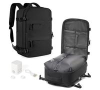 HPLQQ Zaino 40x30x20 per Ryanair Zaino Sottovuoto da Viaggio con Pompa | Aereo Bagaglio a Mano Easyjet Borsa da Cabina per Uomo e Donna Lavoro e Scuola Casual Daypack,Q Nero