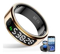 HPLSZCN 2025 Smart Ring pro- Activity tracker frequenza cardiaca ossimetrica, monitoraggio del sonno, modalità esercizio, controllo touch, anello intelligente per donna/uomo (Oro, 9)