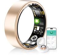 HPLSZCN Smart Ring Fitness Tracker con analisi del sonno, IP68, impermeabile, per uomo/donna, sport e salute con Bluetooth, per Android/iOS (oro, 9)