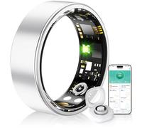 HPLSZCN Smart Ring Fitness Tracker con analisi del sonno, IP68, impermeabile, per uomo/donna, sport e salute con Bluetooth, per Android/iOS (argento, 13)