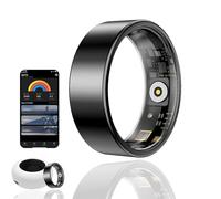 HPLSZCN Smart Ring, Fitness Tracker con frequenza cardiaca, ossigeno nel sangue, stress, monitoraggio del sonno, monitoraggio dei passi, impermeabile fino a 10 ATM (Nero, 12)