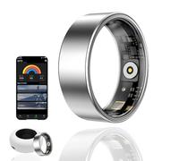 HPLSZCN Smart Ring, Fitness Tracker con frequenza cardiaca, ossigeno nel sangue, stress, monitoraggio del sonno, monitoraggio dei passi, impermeabile fino a 10 ATM (Argento, 9)