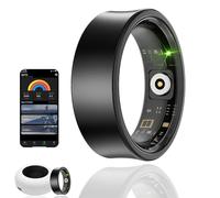HPLSZCN Smart Ring, Fitness Tracker with Heart Rate, Blood Oxygen, Stress, Sleep Tracker, Step Tracker, 10ATM Waterproof, Compatible with iPhone and Android (Nero, 7)