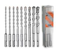 HPMAISON Punte da Trapano, 9 Pezzi SDS PLUS, Punte a Percussione Rotante 5-16mm, Punta in Carburo a Quattro Taglierine per Calcestruzzo, Mattoni, Pietra, Cemento, Muratura, Plastica, Legno