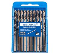 HPMAISON Set Punte Trapano Professionali 10 Pezzi 6mm Cobalto M35 HSS-Co Punta per Forare Acciaio Inox, Metallo, Ferro, Alluminio e Legno, Norma DIN 338