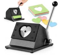 HPMCVE Fustellatrice Manuale per Carta A Forma di Cuore | Taglierina Grafica A Forma Di Cuore, Struttura Da Tavolo In Metallo, Spessore Carta Max 0,8 Mm; Ideale Per Fototessere