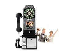 HPMCVE Libro degli Ospiti per Telefono Digitale retrò, Registratore Video E Audio HD da 32 GB per Matrimoni, Feste, Cerimonie, Lauree, Anniversari, Stazione di Messaggi Portatile con Luci (Nero)