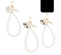 Hpmjz 2 ciondoli per telefono con perle anti-smarrimento, cinturino per cellulare, braccialetto con perline a forma di farfalla, braccialetto per smartphone, cinturino da polso per la maggior parte