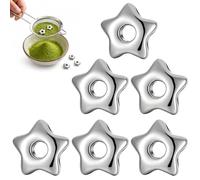 Hpmjz 6 perline Matcha in acciaio inox per setacciare il tè | Setaccio Matcha a forma di stella, per una migliore e più veloce, senza grumi, da cucina