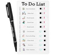 Hpmjz Schede vuote per lista delle cose da fare Tabella di routine scorrevole per lista di cose da fare Lista di controllo Tabella di routine staccabile RV Checklist Board Promemoria Grafici di