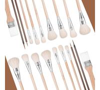 Hpmjz Set di 10 pennelli in ceramica con setole morbide in ceramica, per glassare i peli di capra, per miscelare i peli di capra, pennelli per sfumare, per acquerelli, acrilici, acquerelli, artisti