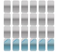 Hpmjz Set di 24 piastrine in metallo autoadesive da 30 mm, piastra metallica per magneti, rettangolare, piastra in metallo con pellicola adesiva, dischi sottili in metallo per supporto magnetico