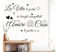 HPNIUB L'amore Ti Porta A Casa Adesivi Murali Soggiorno,Scritte Adesive Per Pareti Decorazioni Parete Soggiorno,Decorazioni Muro Salotto Frasi Adesive Da Scritte Adesive Adesivi Motivazionali Italiano