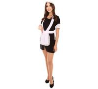 HPO HALLOWEEN PARTY ONLINE Costume da cameriera scura da donna, per cosplay, vestito per Halloween, per adulti, con grembiule e cappello, per feste e cosplay