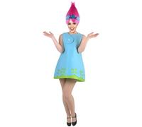 HPO HALLOWEEN PARTY ONLINE Costume da principessa Troll magica da donna per adulti, collezione Deluxe, per Halloween, blu - M