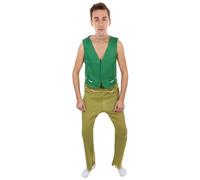 HPO HALLOWEEN PARTY ONLINE Costume da re Troll da uomo, con pantaloni verde oliva, in tessuto sintetico per adulti, costume completo per cosplay per Halloween e feste a tema, taglia L