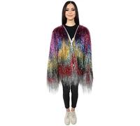 HPO HALLOWEEN PARTY ONLINE Giacca sottile per festival e carnevale, leggera, extra densa, scintillante, perfetta per rave, cosplay, Halloween e feste in costume, vari colori, taglia media