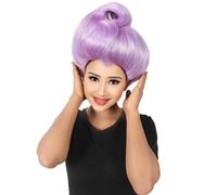 HPO HALLOWEEN PARTY ONLINE Parrucca da donna con fata e madrina, accessorio per cosplay, traspirante, senza cappuccio, fibra ignifuga, viola