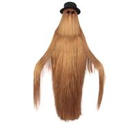 HPO HALLOWEEN PARTY ONLINE Parrucca e costume unisex da cugino, una scelta elegante per Halloween e cosplay, fibra ignifuga, marrone
