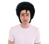 HPO Parrucca Elvis Uomo Nera Pompadour Sintetica Per Halloween