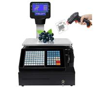 HPTHLY Bilancia Digitale Commerciale con calcolo dei Prezzi e Stampante Termica per Etichette, Bilancia Elettronica, Bilancia Digitale per Negozi di Alimentari, Bilancia per SUP(C)