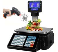 HPTHLY Bilancia Digitale Commerciale con calcolo dei Prezzi e Stampante Termica per Etichette, Bilancia Elettronica, Bilancia Digitale per Negozi di Alimentari, Bilancia per SUP(B)