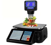 HPTHLY Bilancia Digitale con Stampa di Etichette di Prezzo, 30 kg/60 libbre, Display LCD Fronte/Retro, Bilancia computerizzata, Stampante Termica, Bilancia Elettronica con codic(Un)