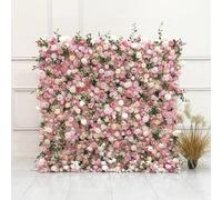 HPTHLY Fiori Rosa Romantici Fatti A Mano con Parete Verde Grandi Pannelli di Sfondo per Pareti di Fiori Artificiali, Sfondo per Matrimonio con Rose, Parete Floreale 3D,One Color-2m*2m/6.56 * 6.56FT