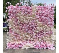 HPTHLY Grandi Pannelli di Sfondo per Pareti con Fiori Artificiali, Sfondo per Matrimonio con Rose, Parete Floreale 3D in Tessuto Floreale per Decorazioni di Sfondo per,One Color-1m*1m/3.28 * 3.28FT