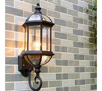 HPTHLY Lampada da parete E27 retrò impermeabile in alluminio pressofuso per esterni, lampada da parete da giardino, decorazione per cortile, paesaggio Il(nero)