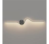 HPTHLY Lampada da parete lineare con luce a striscia lunga in ottone e rame, applique a led 3 modalità di colore, applique decorative da comodino soggiorno, illuminazione interna contemporanea