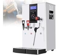 HPTHLY Montalatte Professionale E Bollitore per Acqua Calda, 3000W, capacità 20L, Doppia Uscita, Display A LED, Lancia Vapore A 360°, Acciaio Inox, Ideale PE(Bianco)