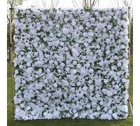 HPTHLY Pannelli di Sfondo per Pareti con Fiori Artificiali di Grandi Dimensioni Fatti A Mano, Parete con Ortensie Bianche, Rose con Foglie Verdi, Sfondo per Matrimoni,One Color-3m*3m/10 * 10FT