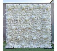 HPTHLY Pannelli di Sfondo per Pareti con Fiori Artificiali di Grandi Dimensioni, Fiori Bianchi Puri Romantici Fatti A Mano, Fondale per Matrimonio con Rose, Parete Flo,One Color-3m*3m/10 * 10FT