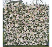 HPTHLY Pannelli di Sfondo per Pareti con Fiori Artificiali di Grandi Dimensioni, Realizzati A Mano, con Foglie Verdi E Rose, Fondale per Matrimonio con Rose, Parete FL,One Color-3m*3m/10 * 10FT
