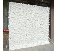 HPTHLY Pannelli di Sfondo per Pareti con Fiori Artificiali, Grandi Fondali per Matrimoni Romantici Fatti A Mano con Rose Bianche, Parete Floreale in Tessuto 3D per Dec,One Color-1m*1m/3.28 * 3.28FT