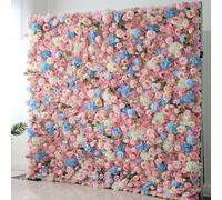 HPTHLY Pannelli di Sfondo per Pareti di Fiori Artificiali Fatti A Mano, Grandi, Blu E Rosa, Fondali per Matrimoni, Pareti Floreali 3D in Tessuto per Feste, Baby Showe,One Color-3m*3m/10 * 10FT