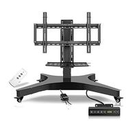 HPTHLY Supporto TV Mobile con Ruote, Carrello TV con Sollevamento Motorizzato, Altezza Regolabile, Funzione di Memoria A 4 Livelli, Adatto A TV da 32 A 75 Pollici.