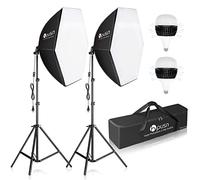 HPUSN Softbox Photography Lighting Kit 30" X30" Professional Continuous Lighting System Photo Studio Equipment with 2pcs E27 Socket 5400K Bulbs for Ritratti Advertising Shooting YouTube Video