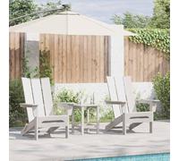 HPUYRFG SEDIA DA GIARDINO 3 PEZZI BIANCO POLIETILENE CON BRACCI | Design moderno, durevole, resistente alle intemperie, facile da pulire, facile da montare, seduta elegante