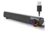 HPYLIF·H Altoparlanti per Computer, Altoparlanti da Gaming per PC per Desktop, Laptop, Alimentati USB 3,5mm AUX Soundbar per PC con Collegamento Cuffie e Microfono, Suono Stereo Superbo, Plug and Play